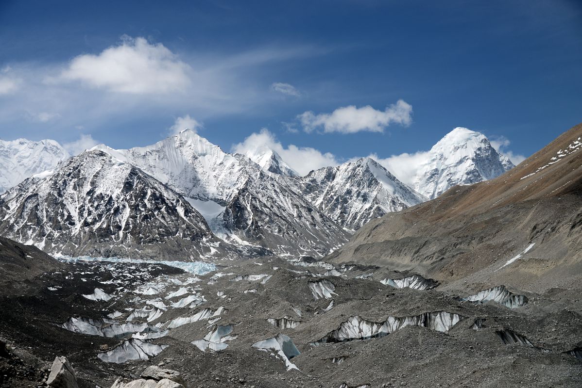 09 Rongbuk Glacier, Nuptse, Guangming Peak, Lingtren, Pumori From The Trail At The Beginning Of The East Rongbuk Valley To Mount Everest North Face Intermediate Camp In Tibet